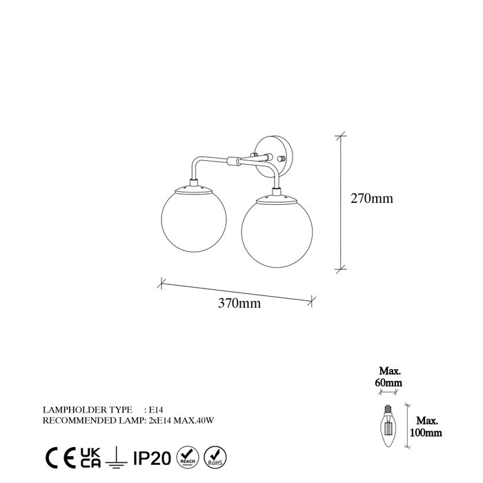 Opviq Horn - 12212 Lámpara de Pared Negro, Antiguo y Crema